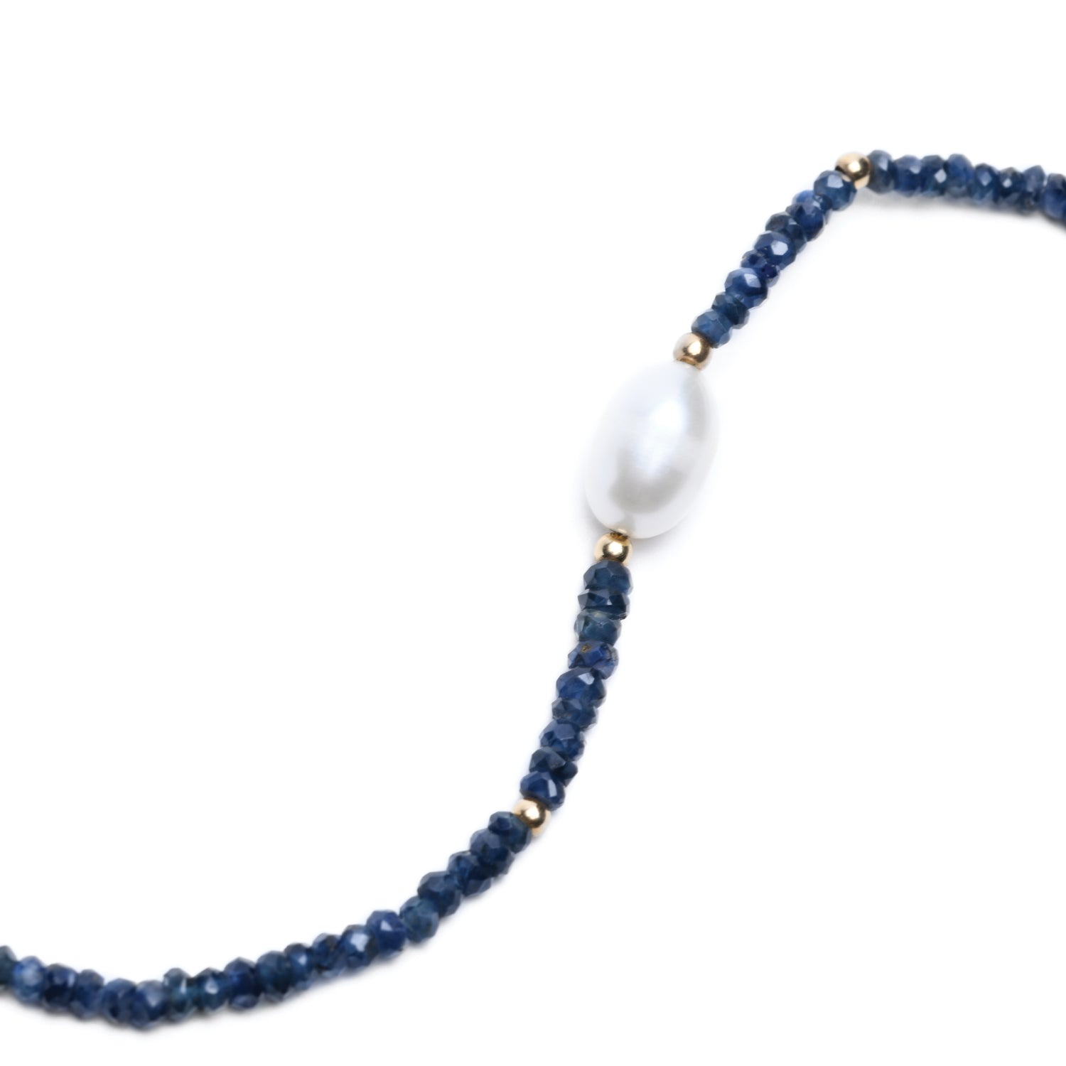 Ocean Love İnci Safir Taşlı Altın Bileklik