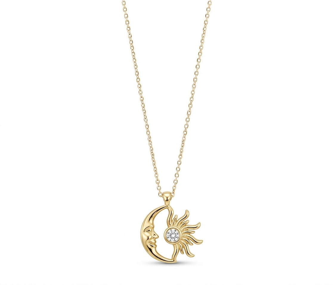 Sun and Moon Altın Kolye